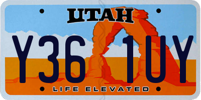 UT license plate Y361UY