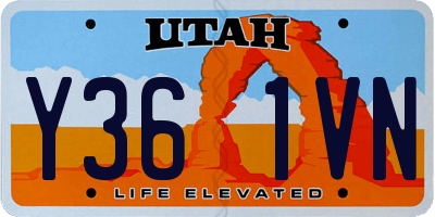 UT license plate Y361VN