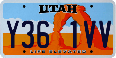 UT license plate Y361VV