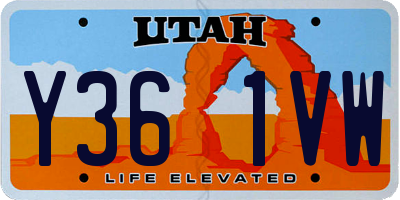 UT license plate Y361VW