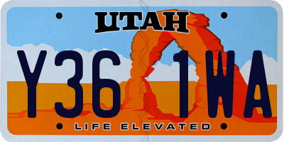 UT license plate Y361WA