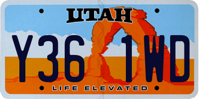 UT license plate Y361WD
