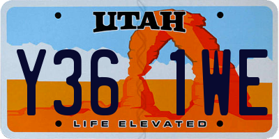 UT license plate Y361WE