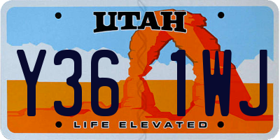 UT license plate Y361WJ