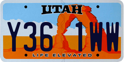 UT license plate Y361WW