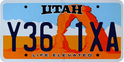 UT license plate Y361XA