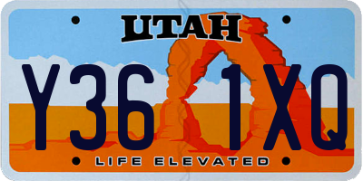 UT license plate Y361XQ