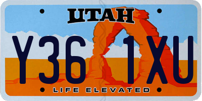UT license plate Y361XU