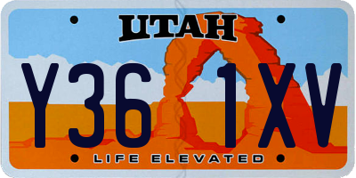 UT license plate Y361XV