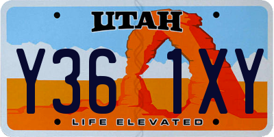 UT license plate Y361XY