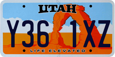 UT license plate Y361XZ
