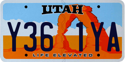 UT license plate Y361YA
