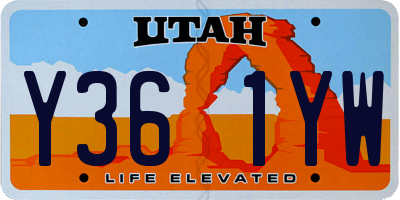 UT license plate Y361YW