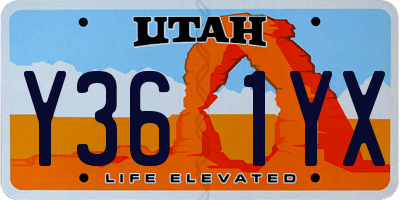 UT license plate Y361YX