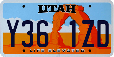 UT license plate Y361ZD