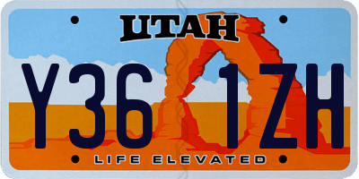 UT license plate Y361ZH