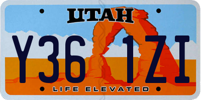 UT license plate Y361ZI
