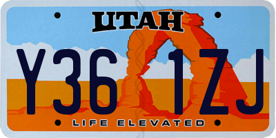 UT license plate Y361ZJ