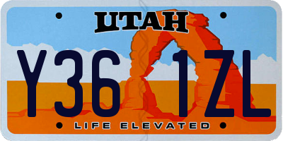 UT license plate Y361ZL