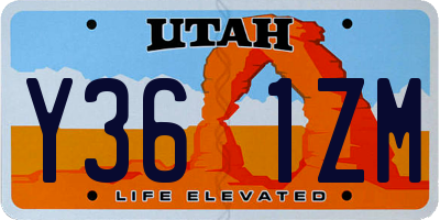 UT license plate Y361ZM