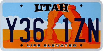 UT license plate Y361ZN
