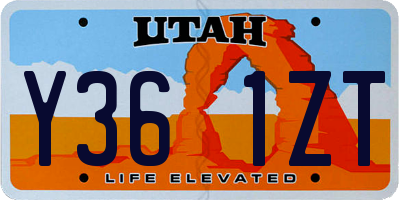 UT license plate Y361ZT