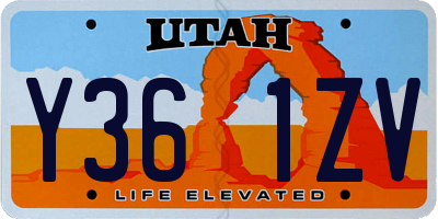 UT license plate Y361ZV
