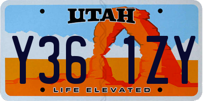 UT license plate Y361ZY