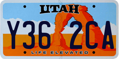 UT license plate Y362CA