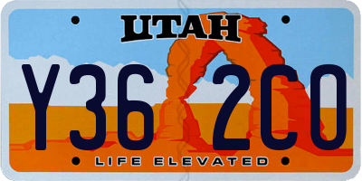 UT license plate Y362CO