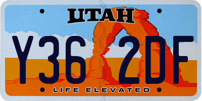 UT license plate Y362DF