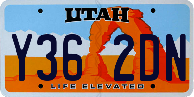 UT license plate Y362DN