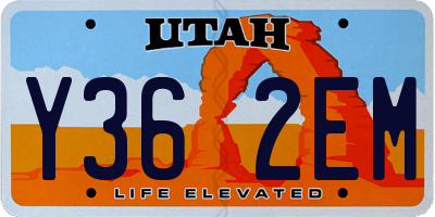 UT license plate Y362EM