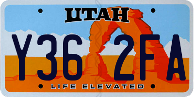 UT license plate Y362FA