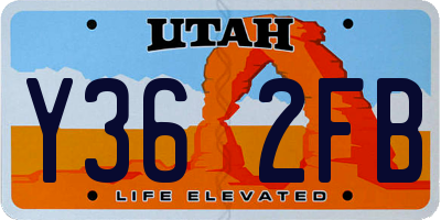 UT license plate Y362FB