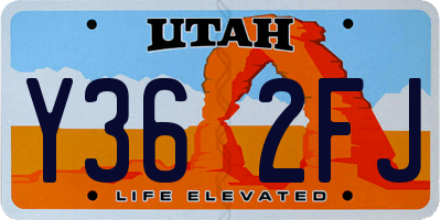 UT license plate Y362FJ