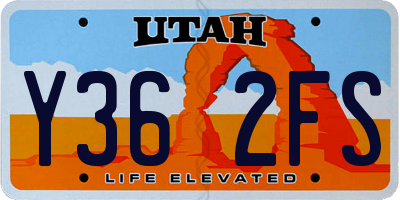 UT license plate Y362FS