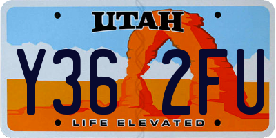 UT license plate Y362FU