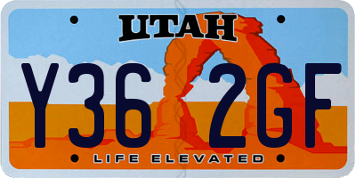 UT license plate Y362GF