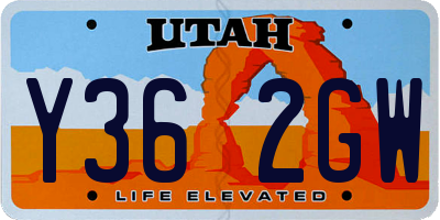 UT license plate Y362GW