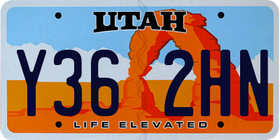 UT license plate Y362HN
