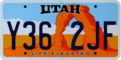 UT license plate Y362JF