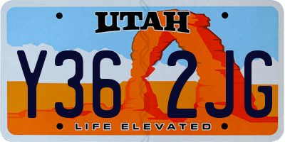UT license plate Y362JG