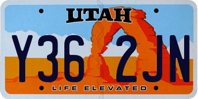 UT license plate Y362JN