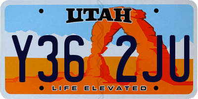 UT license plate Y362JU
