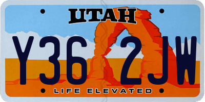 UT license plate Y362JW