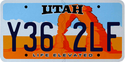 UT license plate Y362LF