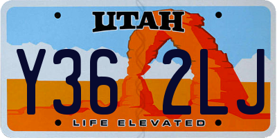 UT license plate Y362LJ