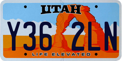 UT license plate Y362LN