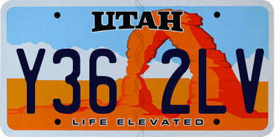 UT license plate Y362LV